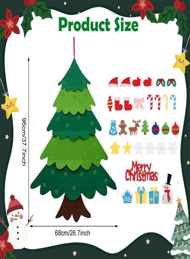 PATPAT® DIY Felt Christmas Tree for Toddlers with Xmas Stockings Ornaments, 3ft Diy Montessori Christmas Tree Felt, Door Wall Hanging Decorations Activities Gifts Toys Party Decor (Not Included Light) - Image 2